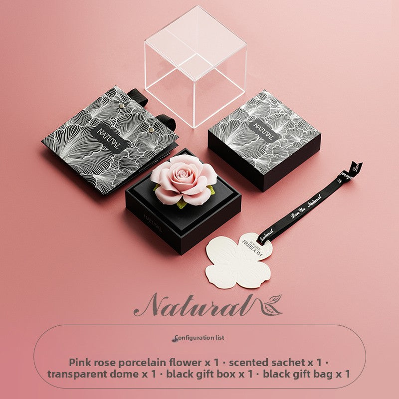 High-Grade Porcelain Flower Aromatherapy Gift Box for Ladies Birthday Gift